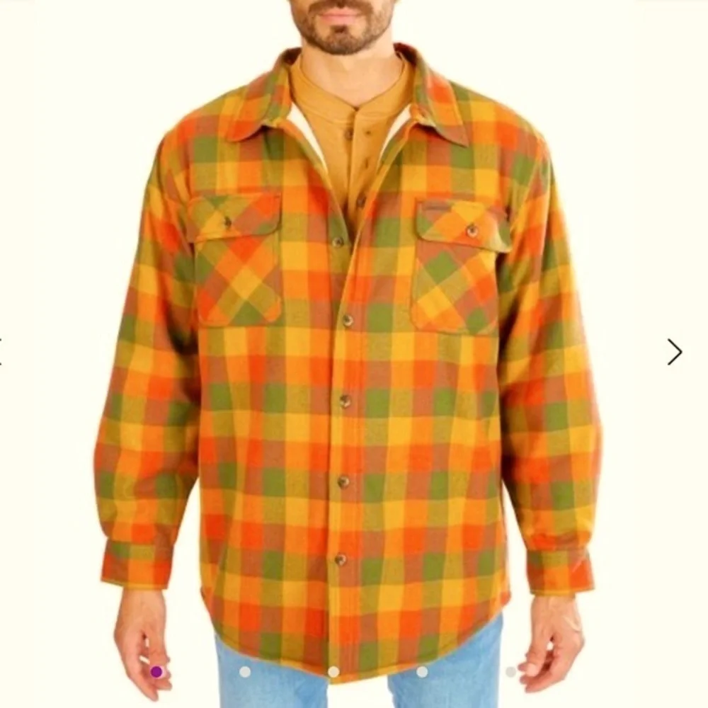 Smith’s Workwear Men’s Heavy Duty Flannel Shirt Sz Large - Picture 2 of 10
